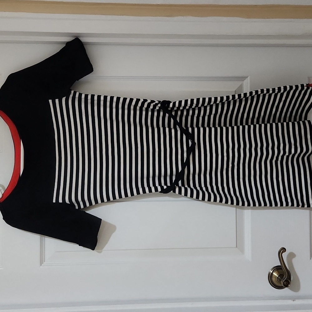 Lauren by Ralph Lauren Casual Midi Dress - Sheath Boatneck 3/4 Sleeve